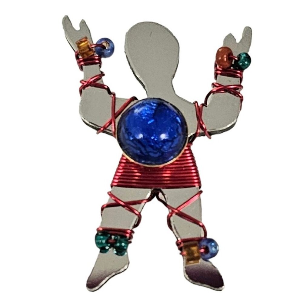 1997 Liztech Glass Beads People Lapel Pin, Signed L168